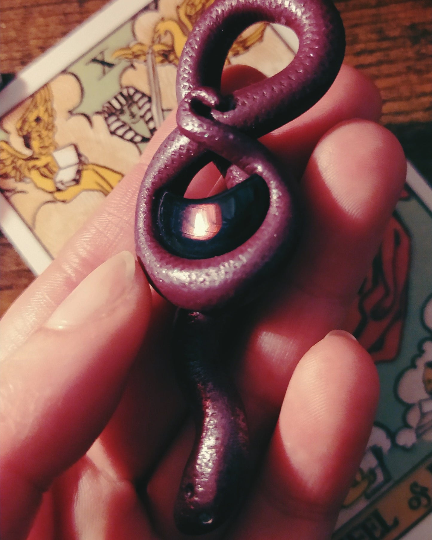 Figura Serpiente Morada - Arcilla Polimérica - Colgante Serpiente - Decoración - Altar - Witchy - Amuleto Protección